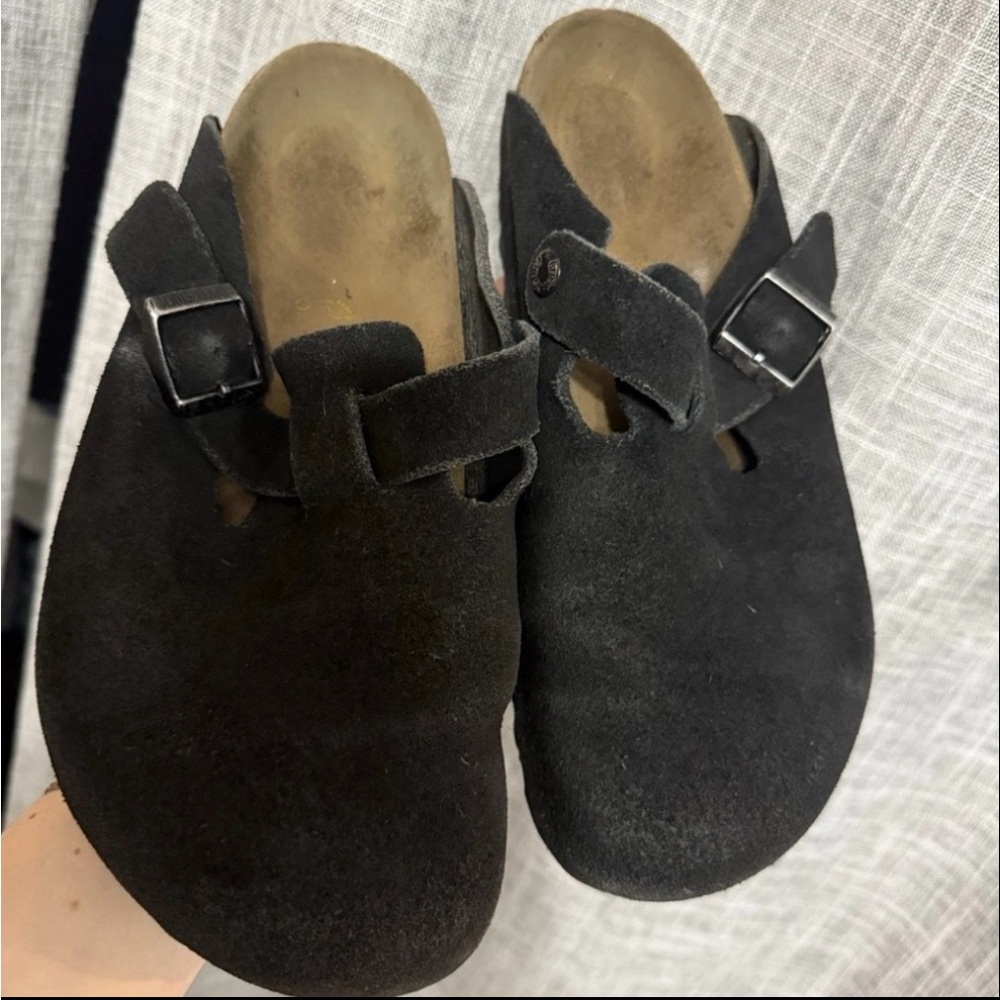 Birkenstock Boston Black Clogs with Buckle